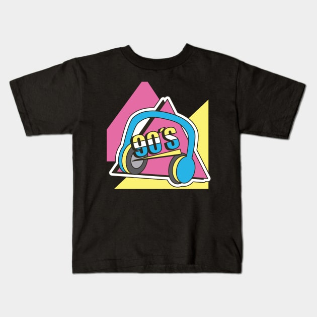 90s Headphones Kids T-Shirt by schmomsen